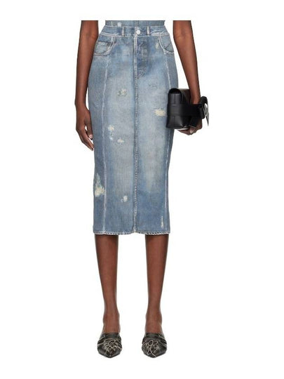 Print Rib Cotton Denim H-Line Skirt Blue - ACNE STUDIOS - BALAAN 2