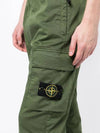 Stretch Cotton Wool Satin Cargo Pants Green - STONE ISLAND - BALAAN 6