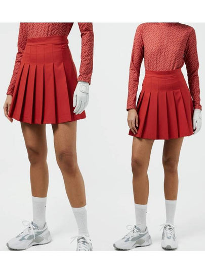 Women's Adina Golf Pleated Skirt Ketchup - J.LINDEBERG - BALAAN 2