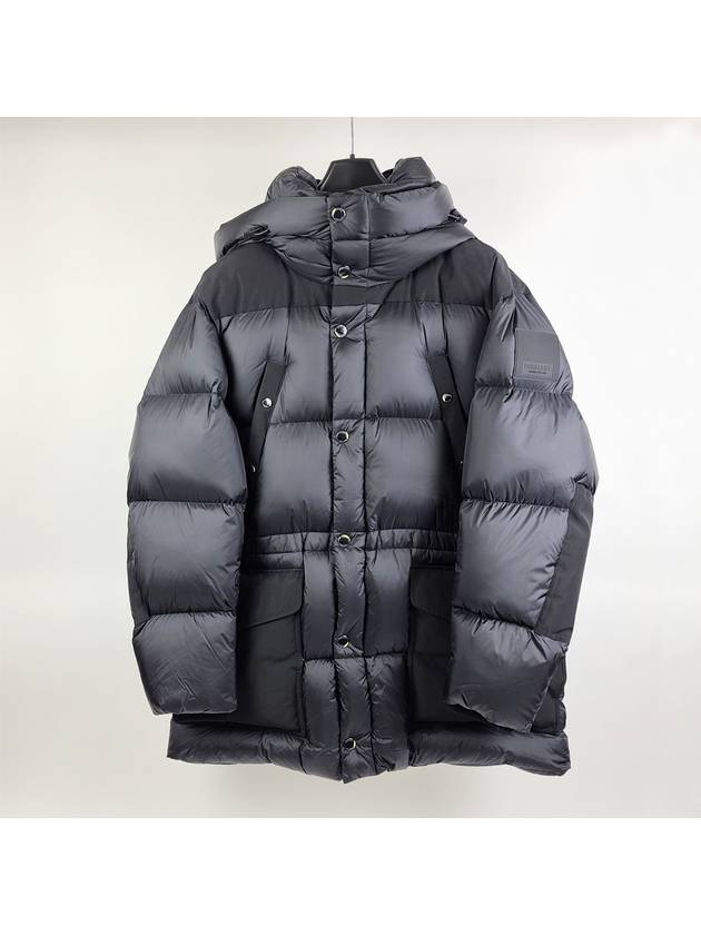 Logo Applique Nylon Puffer Coat Black - BURBERRY - BALAAN 5