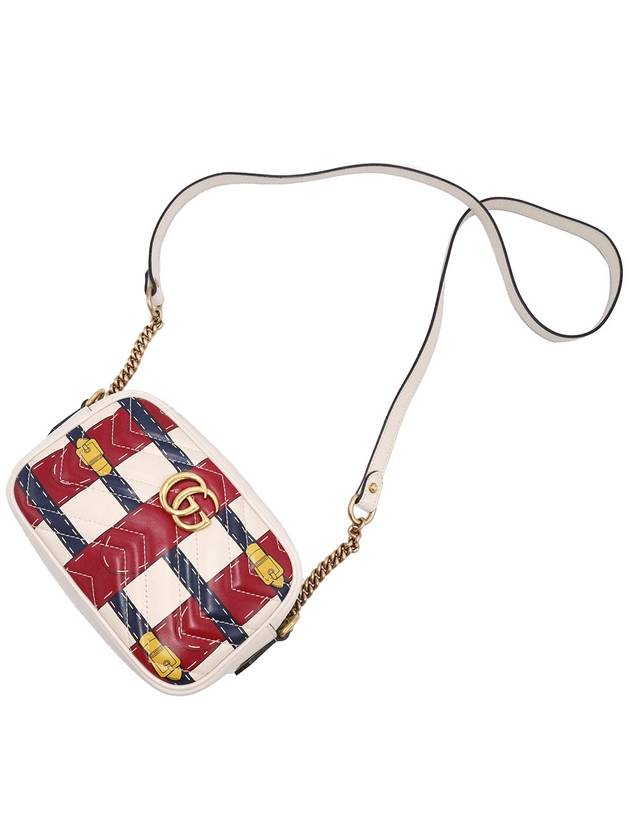 Women s Gucci 448065 Trompe l oeil printed matelass chevron gold plated GG Marmont mini cross bag gt Gangbuk used luxury goods - GUCCI - BALAAN 8