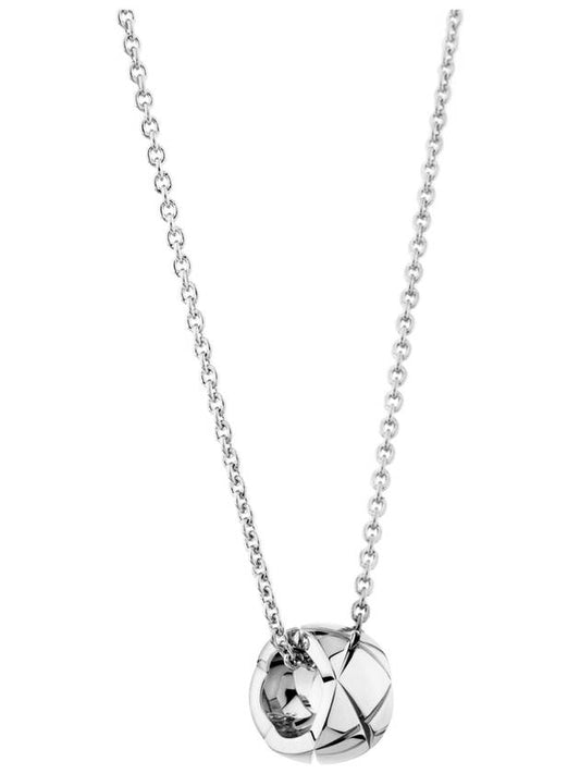 Coco Crush Quilted Necklace Silver - CHANEL - BALAAN 2