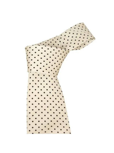 Polka Dot Silk Tie White - DOLCE&GABBANA - BALAAN 1