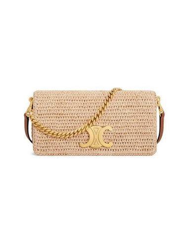 Triomphe Raffia Cross Bag Natural - CELINE - BALAAN 1