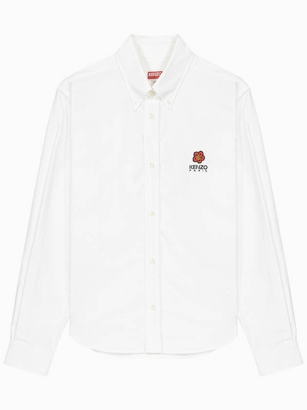 Women's Balk Flower Crest Slim Long Sleeve Shirt White - KENZO - BALAAN.