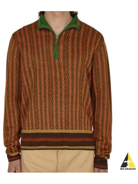 MS22KN01 KN01 1899 Jacquard half zip up knit - WALES BONNER - BALAAN 1