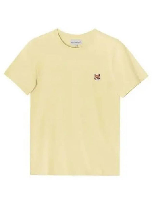 Fox Head Patch Regular Short Sleeve T-Shirt Chalk Yellow - MAISON KITSUNE - BALAAN 2