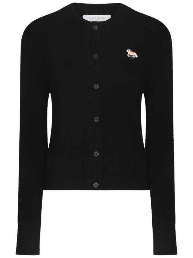 Baby Fox Patch Wool Cardigan Black - MAISON KITSUNE - BALAAN 2