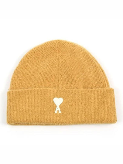 Logo Patch Knit Beanie Mustard - AMI - BALAAN 2