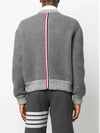 Logo Patch Striped Wool Fleece Crewneck Knit Top Grey - THOM BROWNE - BALAAN 5