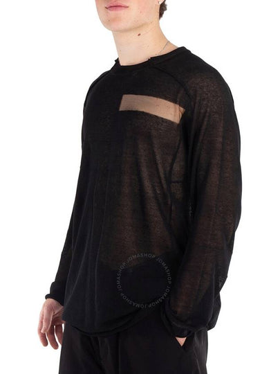 Yohji Yamamoto Sheer Round Neck Long Sleeve T-Shirt, Brand Size 3 (Large) - YOHJI YAMAMOTO - BALAAN 2