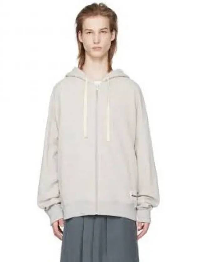 Women's Logo Cotton Zip Up Hoodie Pastel Grey - JIL SANDER - BALAAN 1