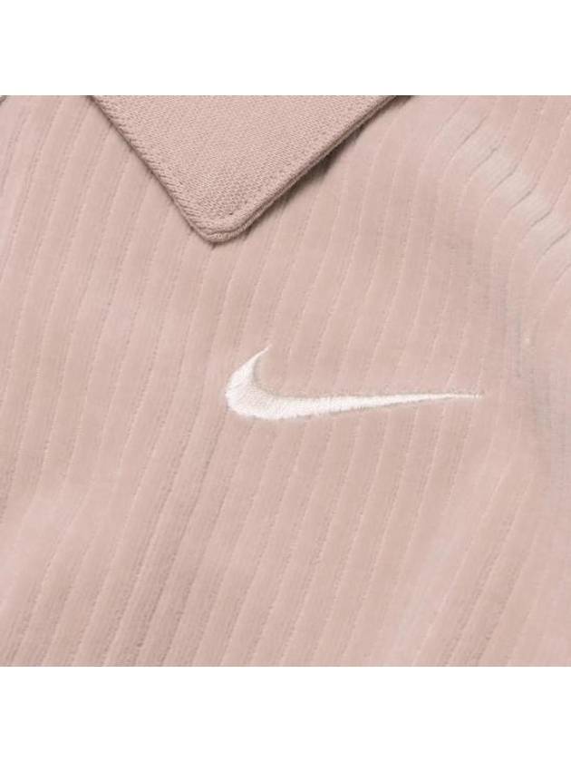 Women's Velour Cropped 1/4 Zip Long Sleeve T-Shirt Beige - NIKE - BALAAN 5