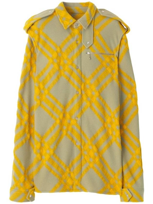 Check Wool Blend Shirt Yellow - BURBERRY - BALAAN 1