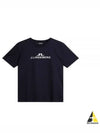 Alpha Logo Print Short Sleeve T-Shirt Navy - J.LINDEBERG - BALAAN 2