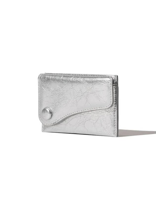 Dot Saddle Slim Mini Transportation Card Wallet Silver - LE MASQUE - BALAAN 2