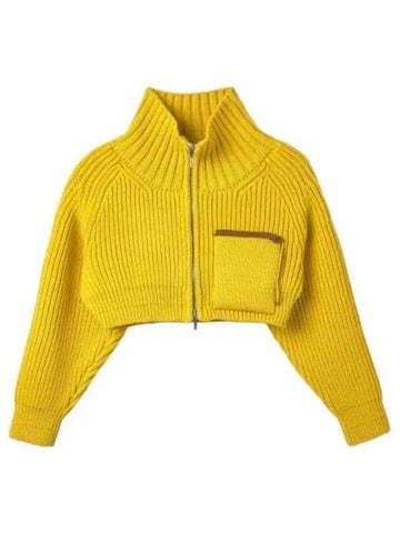 Jacquemus Le Arco coat zip up knit cardigan yellow - JACQUEMUS - BALAAN 1