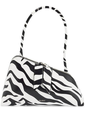 borsa a spalla triangolare animalier bianco e nero - THE ATTICO - BALAAN 1