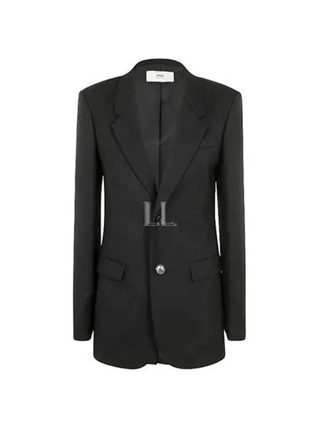 Single-Breasted Wool Blazer Jacket Black - AMI - BALAAN 2