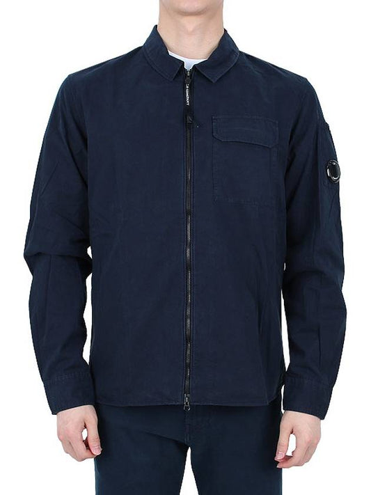 Gabardine Zipped Long Sleeve Shirt Navy - CP COMPANY - BALAAN 2