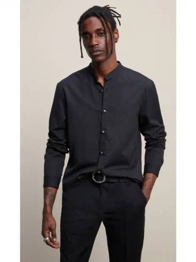 Band Collar Shirt W732X3 001 Natural Black 270912 - JOHN VARVATOS - BALAAN 1