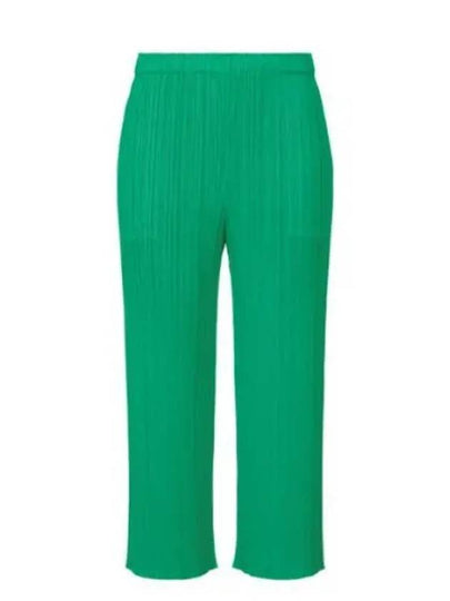 Pleated Straight Pants Green - ISSEY MIYAKE - BALAAN 2