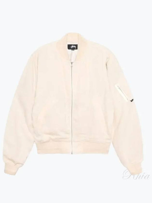 Linen Beach Bomber 115703 Natural Jacket - STUSSY - BALAAN 1