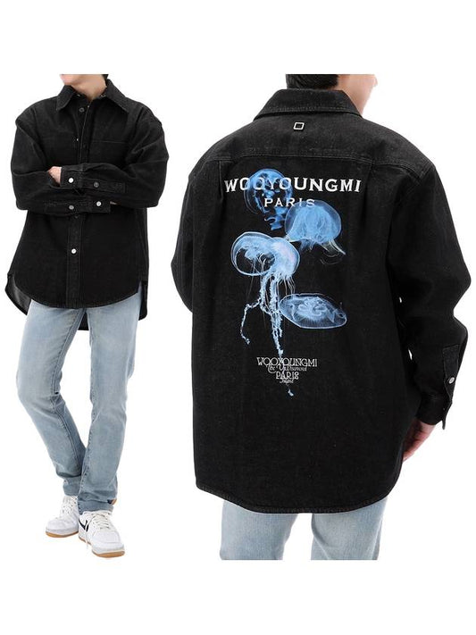 Jellyfish back logo denim shirt W241SH15862G - WOOYOUNGMI - BALAAN 1
