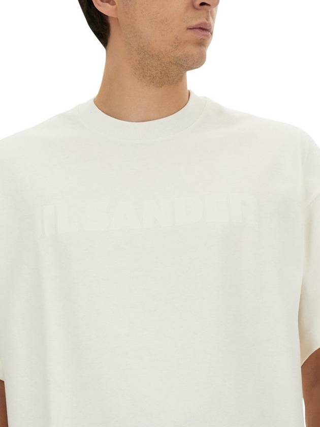 Logo Print Short Sleeve T-Shirt White - JIL SANDER - BALAAN 5