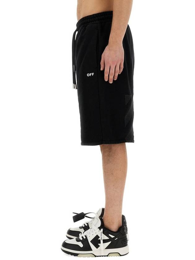 short pants OMCI013S24FL E002 1001 BLACK - OFF WHITE - BALAAN 5