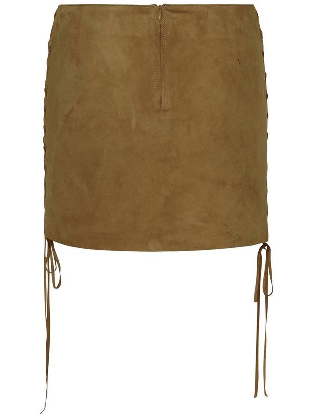 Salvatore Santoro Beige Suede Skirt - SALVATORE SANTORO - BALAAN 3