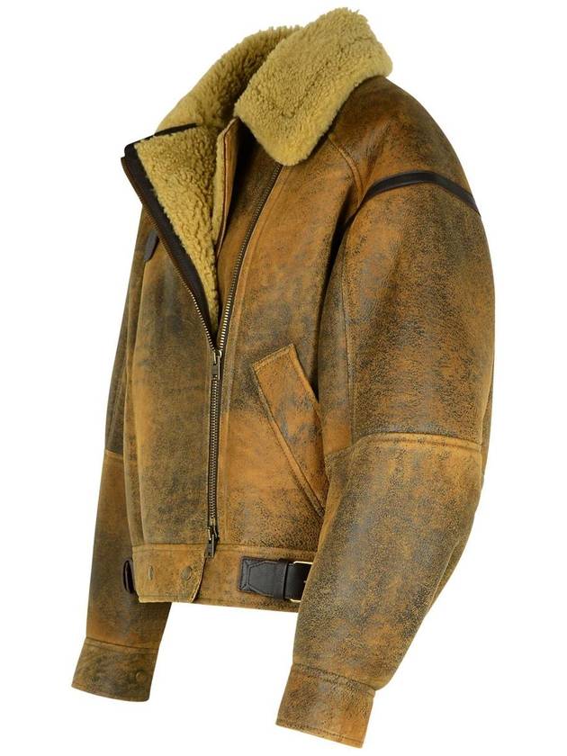 Acne Studios Brown Leather Sheepskin Jacket - ACNE STUDIOS - BALAAN 2