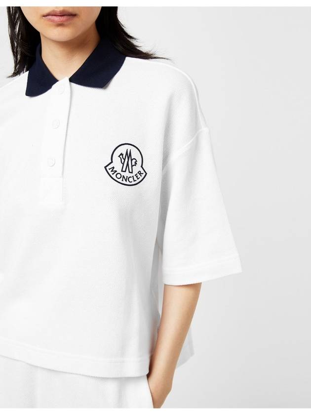 Logo Cotton Polo Shirt White - MONCLER - BALAAN 6