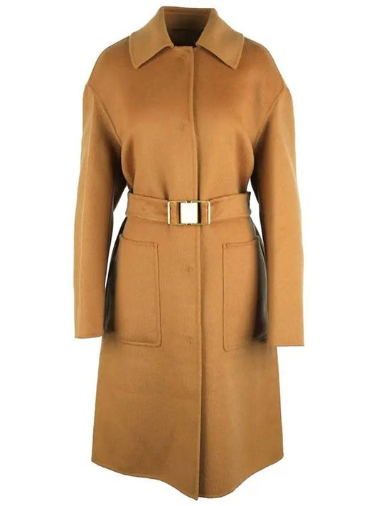 Women's Belted Wool Single Coat Camel - MAX MARA - BALAAN 2