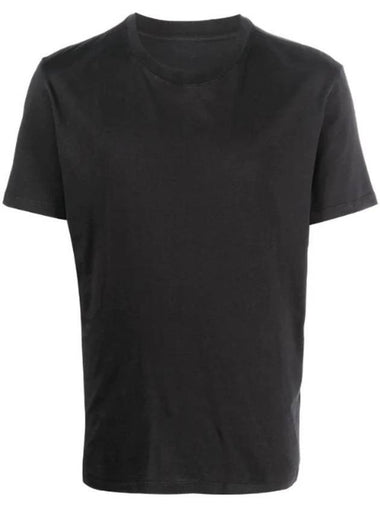 Back Stitch Crew Neck Organic Cotton Short Sleeve T-Shirt Black - MAISON MARGIELA - BALAAN 1