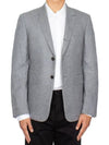 Center Back Striped Wool Cashmere Jacket Grey - THOM BROWNE - BALAAN 6