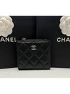 Classic Caviar Half Wallet Snap Zipper Coin Pocket Black Silver Clad AP3388 - CHANEL - BALAAN 2