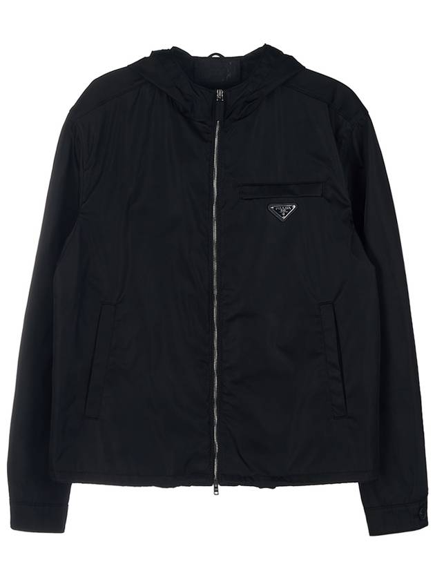 Re-Nylon Hooded Blouson Jacket Black - PRADA - BALAAN 1