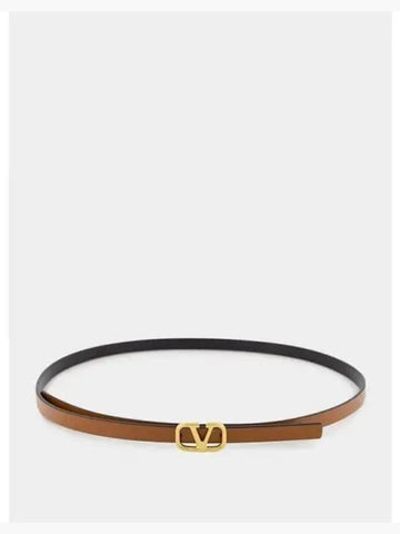 V logo buckle leather belt - VALENTINO - BALAAN 1