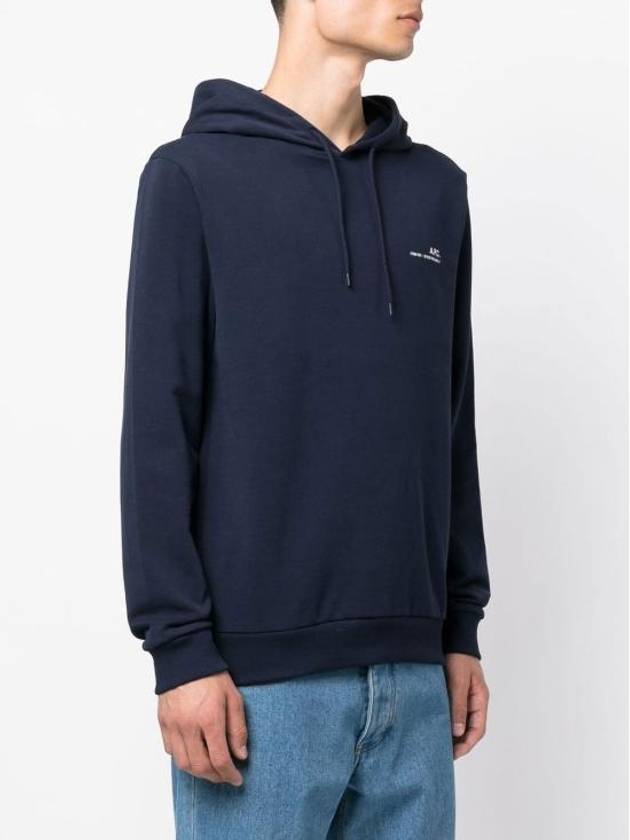 Item H Small Logo Cotton Hoodie Navy - A.P.C. - BALAAN 5