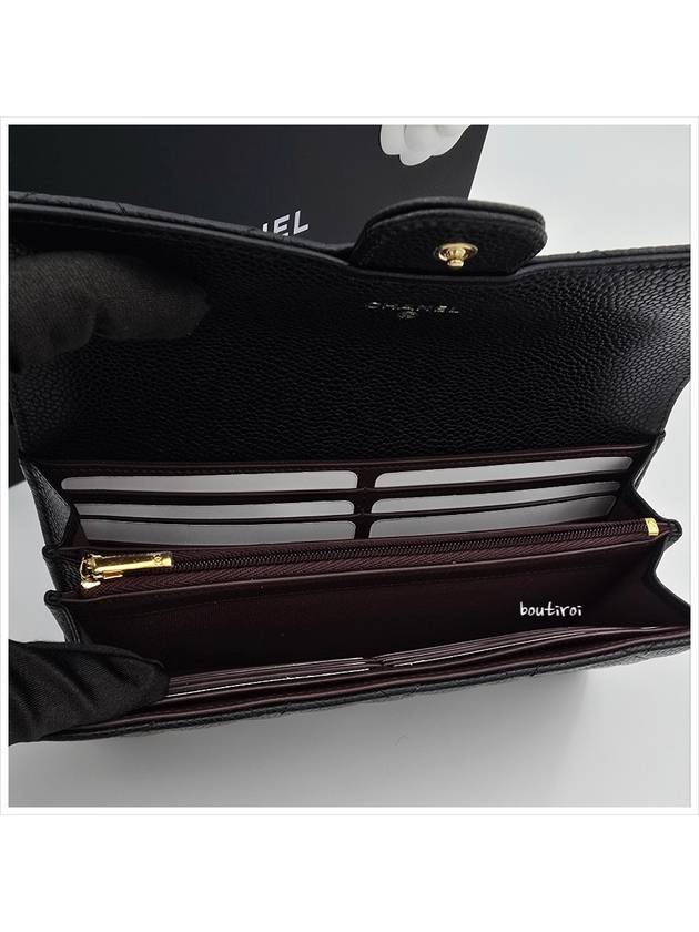 Classic long wallet caviar black gold snap AP0241 - CHANEL - BALAAN 4