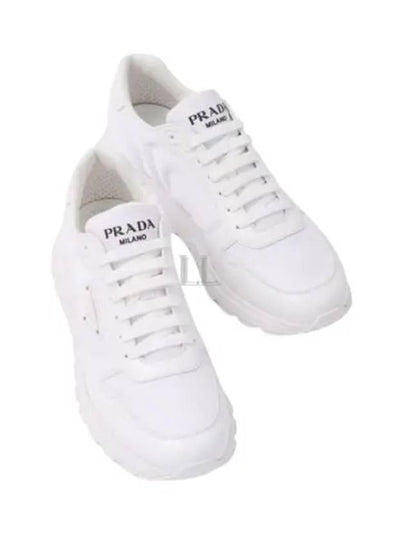 Prax 01 Re-Nylon Brushed Leather Low-Top Sneakers White - PRADA - BALAAN 2