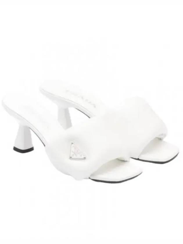 Soft Padded Nappa Sandals Heel White - PRADA - BALAAN 2