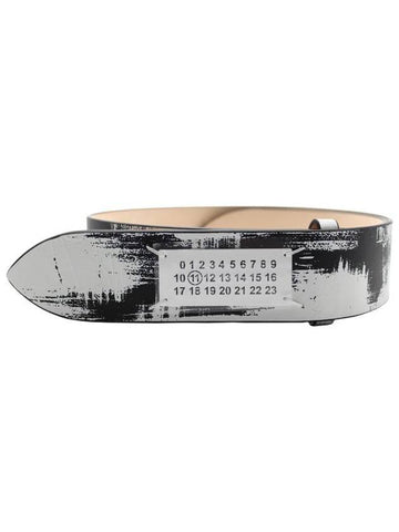 Maison Margiela Signature Tag Belt In Painted Leather Accessories - MAISON MARGIELA - BALAAN 1