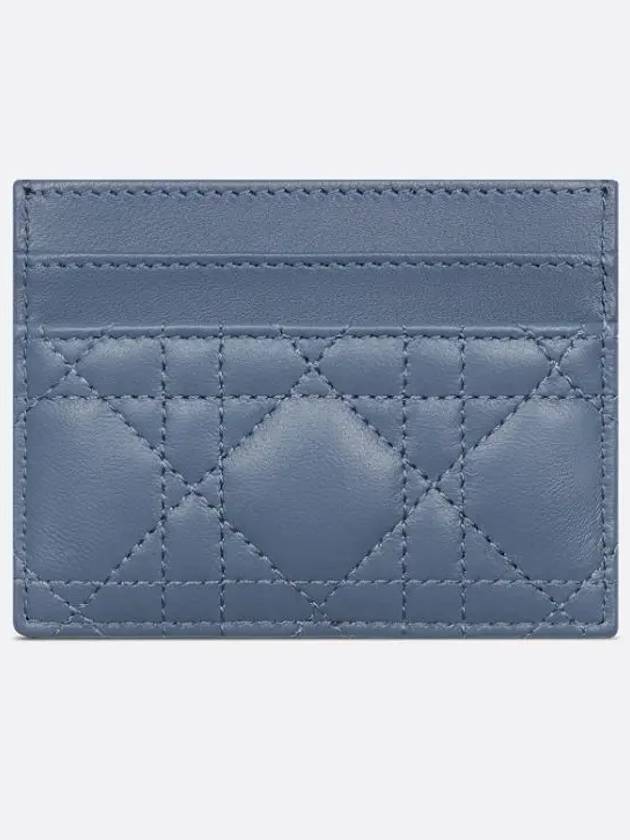 Jolie Freesia Card Holder Cannage Lambskin Denim Blue S3103UNJB M90B - DIOR - BALAAN 3