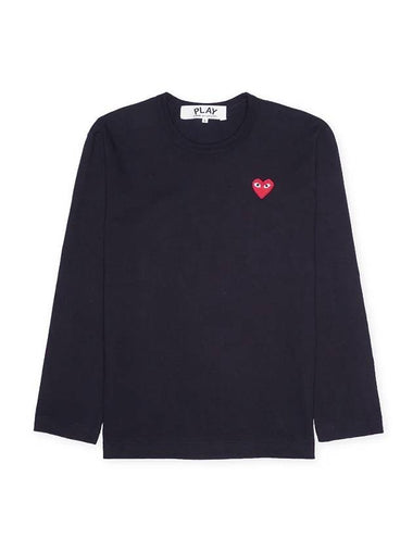 Men's Red Heart Crew Neck Knit Top P1 N068 2 Navy - COMME DES GARCONS PLAY - BALAAN 1