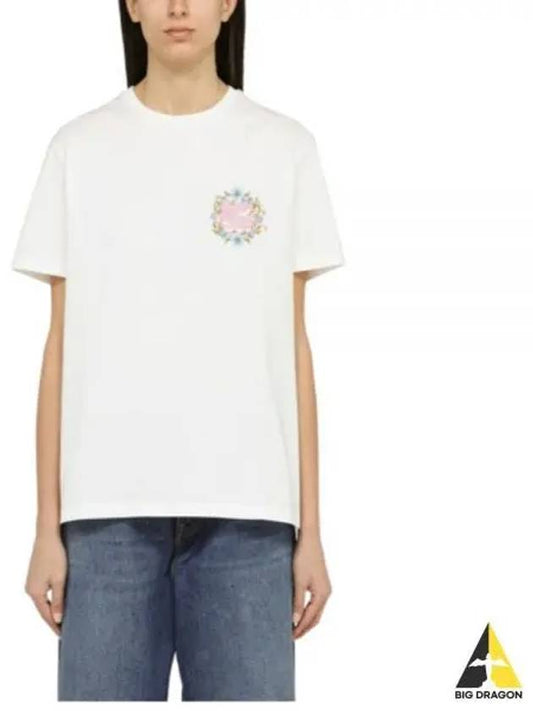 WRJB0006AC036 W0111 Floral Logo Embroidery T Shirt - ETRO - BALAAN 1