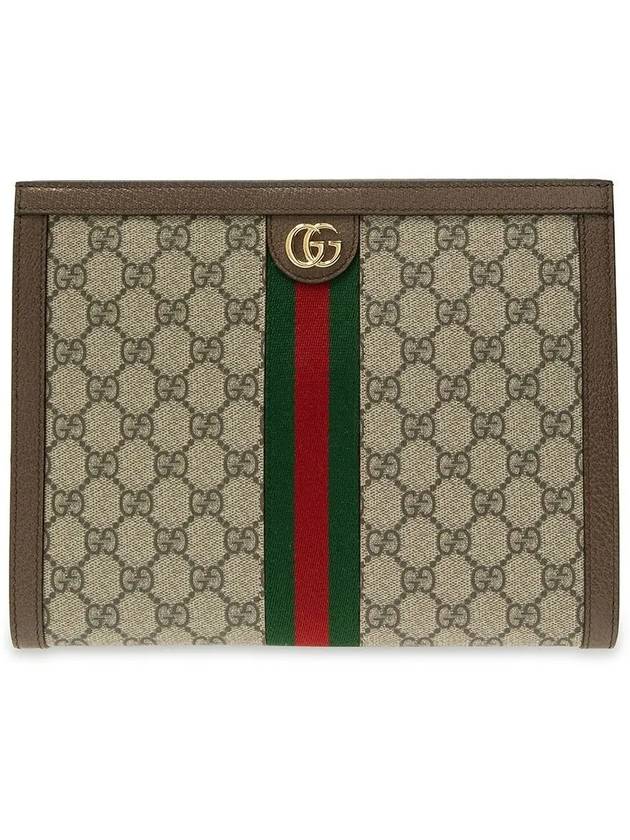 Ophidia Pouch Clutch Bag Beige Ebony - GUCCI - BALAAN 3