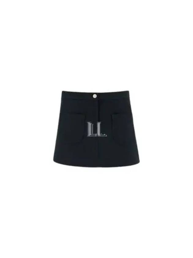 2-Pocket Twill Mini A-Line Skirt Black - COURREGES - BALAAN 2