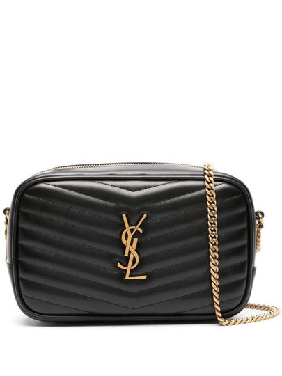 Lou Small Leather Cross Bag Black - SAINT LAURENT - BALAAN 2